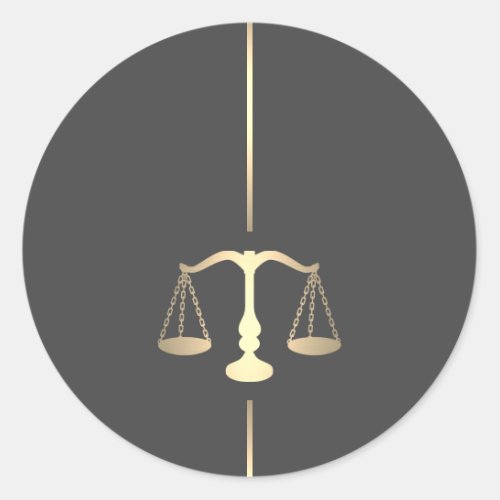 Minimalist Gold Scale Of Justice Symbol Sticker