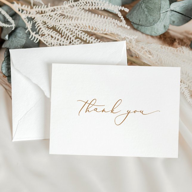 Minimalist Gold Script Thank You Cards (Creator Uploaded)