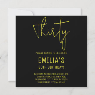 Minimalist Gold Script | Thirtieth Birthday Save The Date