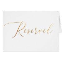Minimalist Gold Script Wedding Reserved Sign