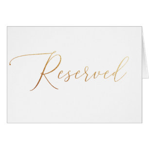 Minimalist Gold Script Wedding Reserved Sign Cards