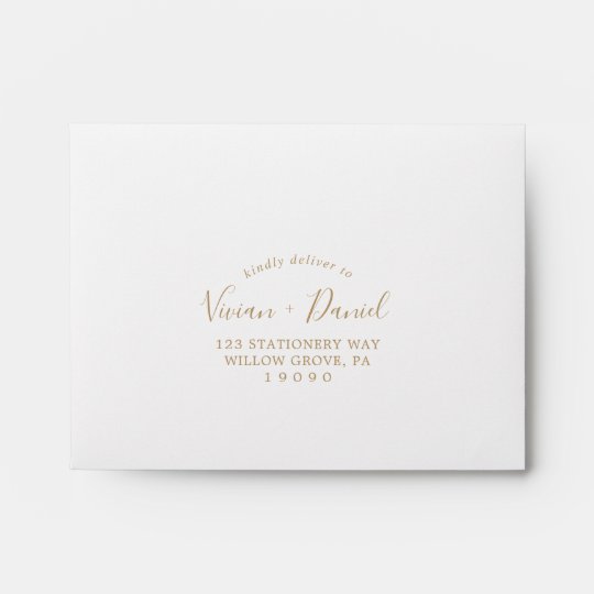 Minimalist Gold SelfAddressed RSVP Envelope