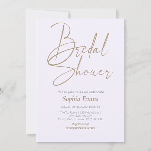 Minimalist Gold Silver Magnolia Bridal Shower Invitation