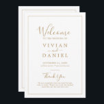 Minimalist Gold Simple Printable Wedding Program<br><div class="desc">This minimalist gold simple printable wedding program is perfect for a simple wedding. The modern romantic design features classic gold and white typography paired with a rustic yet elegant calligraphy with vintage hand lettered style. Customizable in any color. Keep the design simple and elegant, as is, or personalize it by...</div>