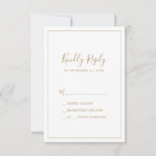 Minimalist Gold Simple RSVP Card