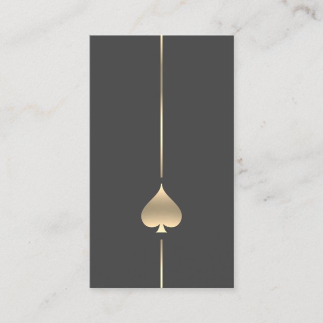Minimalist Gold Spade Symbol Business Card (Front)