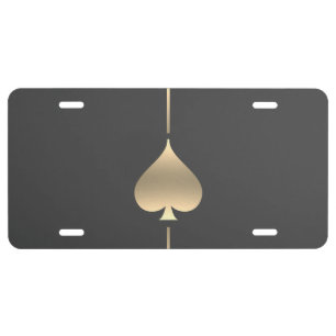 Minimalist Gold Spade Symbol License Plate