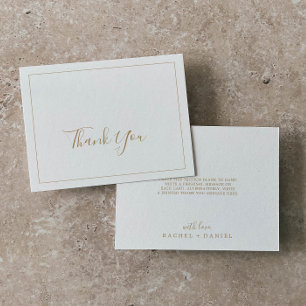 Minimalist Gold Thank You Card