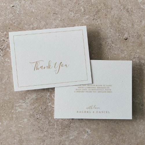 Minimalist Gold Thank You Card