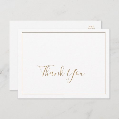 Minimalist Gold Thank You Postcard