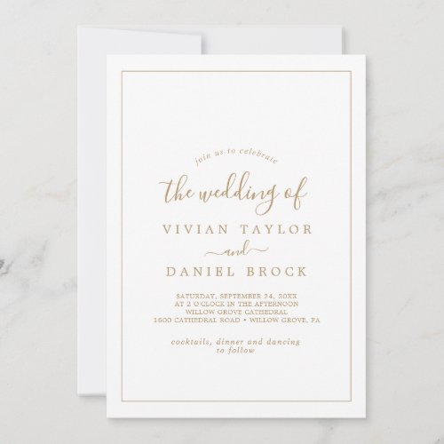 Minimalist Gold The Wedding Of Invitation