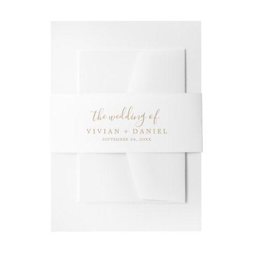 Minimalist Gold The Wedding Of Invitation Belly Band