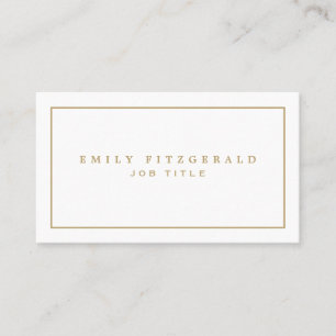 Minimalist Gold Typography and border Business Card