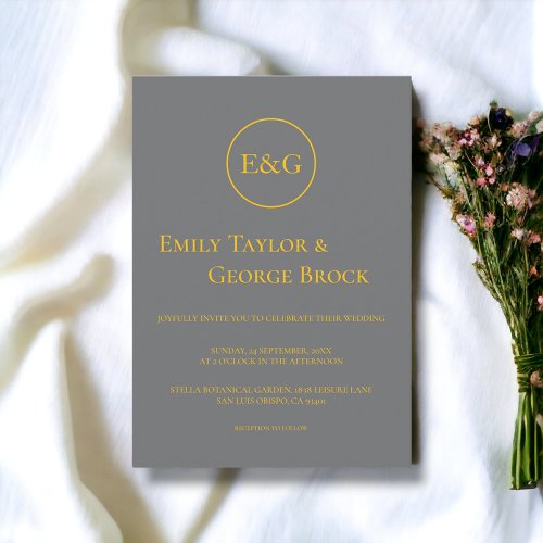 Minimalist Gold Typography Modern Simple Wedding Invitation