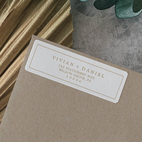 Minimalist Gold Typography Return Address Label