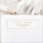 Minimalist Gold Typography Return Address Label<br><div class="desc">These minimalist gold typography return address labels are perfect for a simple wedding. The modern romantic design features classic gold and white typography. Customizable in any color. Keep the design simple and elegant, as is, or personalize it by adding your own graphics and artwork. These labels can be used for...</div>