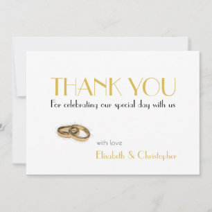 Minimalist Gold Typography Thank You Card