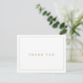 Minimalist Gold Typography Thank You Card (Standing Front)