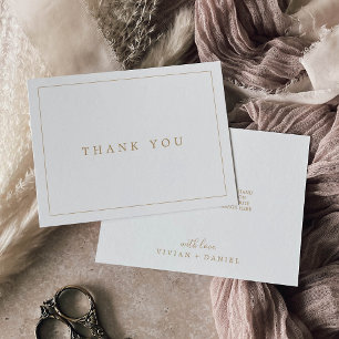 Minimalist Gold Typography Thank You Card