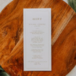 Minimalist Gold Typography Wedding Dinner Menu<br><div class="desc">This minimalist gold typography wedding dinner menu card is perfect for a simple wedding. The modern romantic design features classic gold and white typography. Customizable in any color. Keep the design simple and elegant, as is, or personalize it by adding your own graphics and artwork. This menu can be used...</div>