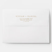 Minimalist Gold Typography Wedding Invitation Envelope (Back (Top Flap))