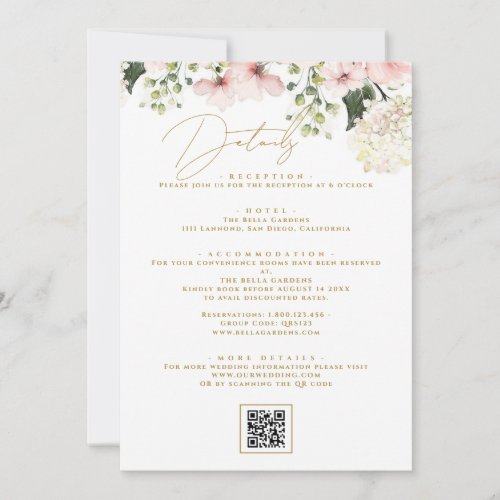 Minimalist Gold Wedding Details Enclosure Cards
