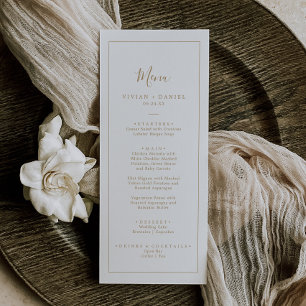 Minimalist Gold Wedding Dinner Menu