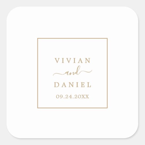 Minimalist Gold Wedding Envelope Seals