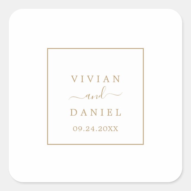 Minimalist Gold Wedding Envelope Seals (Front)