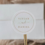 Minimalist Gold Wedding Envelope Seals<br><div class="desc">These minimalist gold wedding envelope seals are perfect for a simple wedding. The modern romantic design features classic gold and white typography paired with a rustic yet elegant calligraphy with vintage hand lettered style. Customizable in any color. Keep the design simple and elegant, as is, or personalize it by adding...</div>