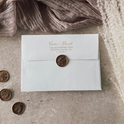 Minimalist Gold Wedding Invitation Envelope