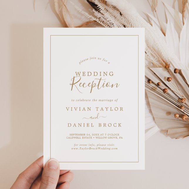 Minimalist Gold Wedding Reception Invitation (Creator Uploaded)