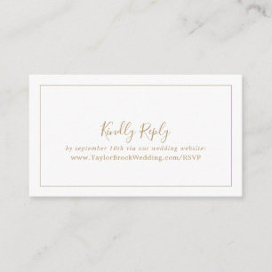 Minimalist Gold Wedding Website RSVP Enclosure Card