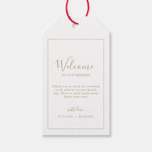 Minimalist Gold Wedding Welcome Gift Tags