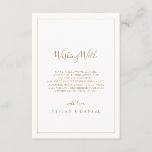 Minimalist Gold Wedding Wishing Well Card