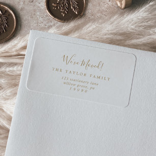 Minimalist Gold We've Moved New Address Label