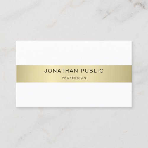 Minimalist Gold White Chic Modern Simple Template Business Card