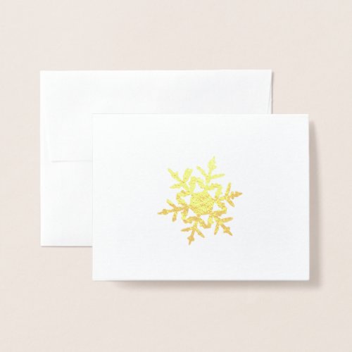 Minimalist Gold Winter Snowflake Foil Card