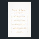Minimalist Gold Would She Rather Game Flyer<br><div class="desc">This minimalist gold would she rather game is perfect for a simple wedding shower. The modern romantic design features classic gold and white typography paired with a rustic yet elegant calligraphy with vintage hand lettered style. Customizable in any color. Keep the design simple and elegant, as is, or personalize it...</div>