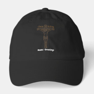 Minimalist Golden Crucifixion Art Christ Is King Hat