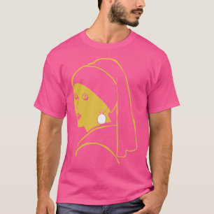 Minimalist Golden Girl with a Pearl Earring T-Shirt
