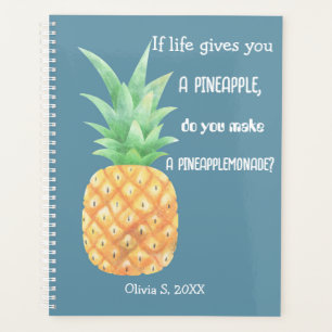 Minimalist Golden Pineapple Personalized Planner