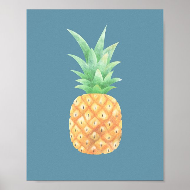 Minimalist Golden Pineapple Poster (Front)