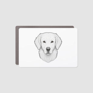Minimalist Golden Retriever Car Magnet