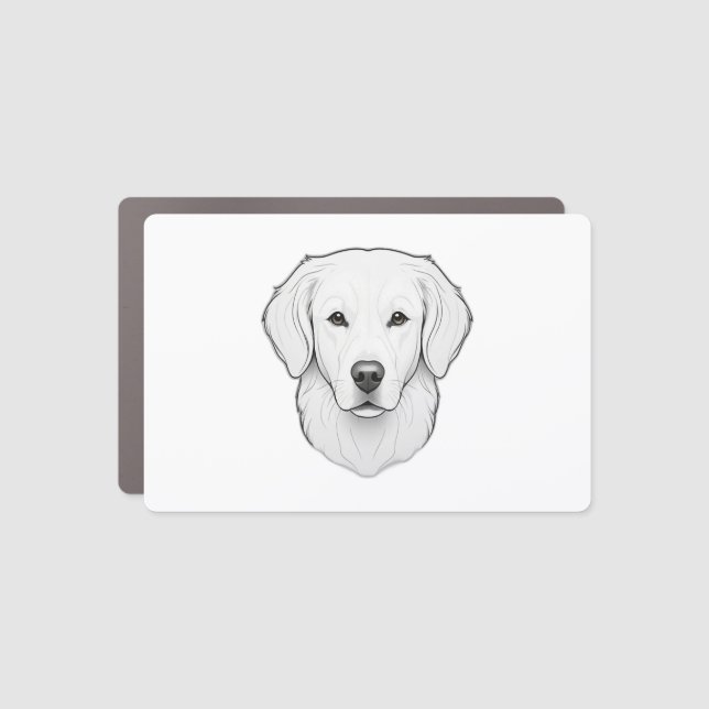 Minimalist Golden Retriever Car Magnet (Front)