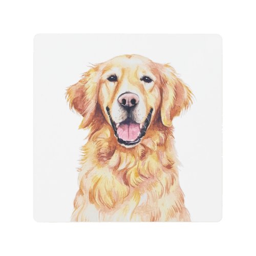  Minimalist Golden Retriever Dog Inspired  Metal Print
