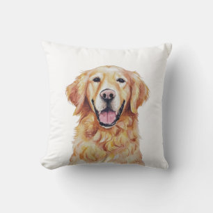 Minimalist Golden Retriever Dog Inspired Throw P Pillow