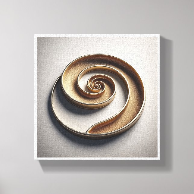 Minimalist Golden Spiral - Modern Geometric 3D Rel Canvas Print (Front)