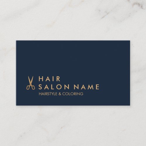Minimalist GoldScissors Hair Stylist Business Card