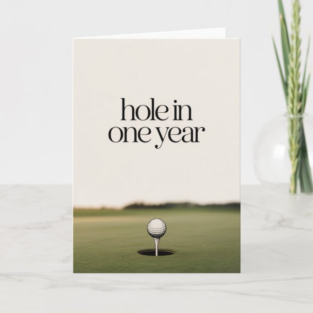 Minimalist Golf Birthday Card for men  (Front)